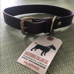Handcrafted. Leather and brass L/XL dog collar.